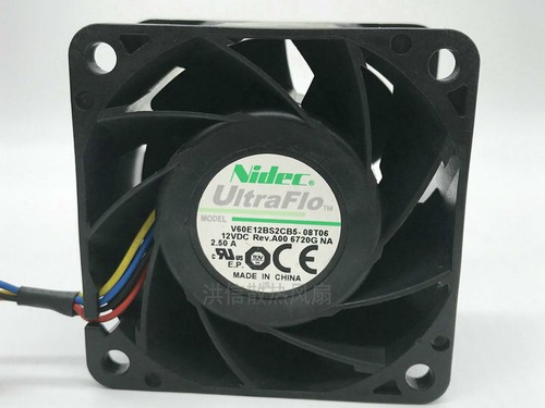 1X 60*38MM 4-wire cooling fan 6038 V60E12BS2CB5-08T06 DC12V 2.50A - Afbeelding 2 van 5