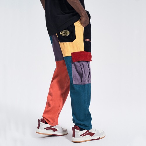 Pantalones informales de pana Niepce años 90 urbanos hip hop ropa de calle retazos - Imagen 6 de 10