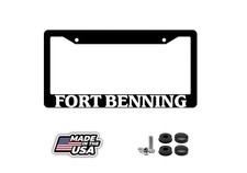 Black License Plate Frame New City State Fort Benning Auto Accessory 1255