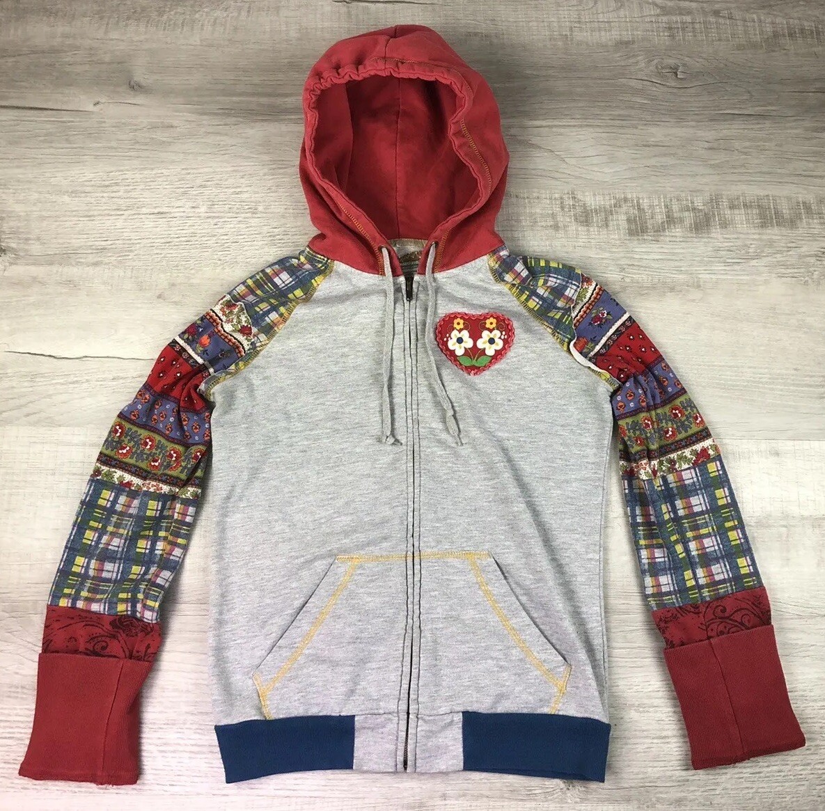 Shopoholic Fashionen's Tye Dye Patchwork Hippie Veste Doublé Polaire