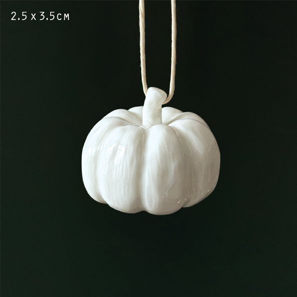 East of India Porcelain Hanging Pumpkin Small