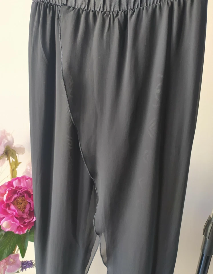 Leggings DESIGUAL Nero con balze velate Taglia S -MADE IN INDIA-USATO come nuovo - Immagine 2 di 4