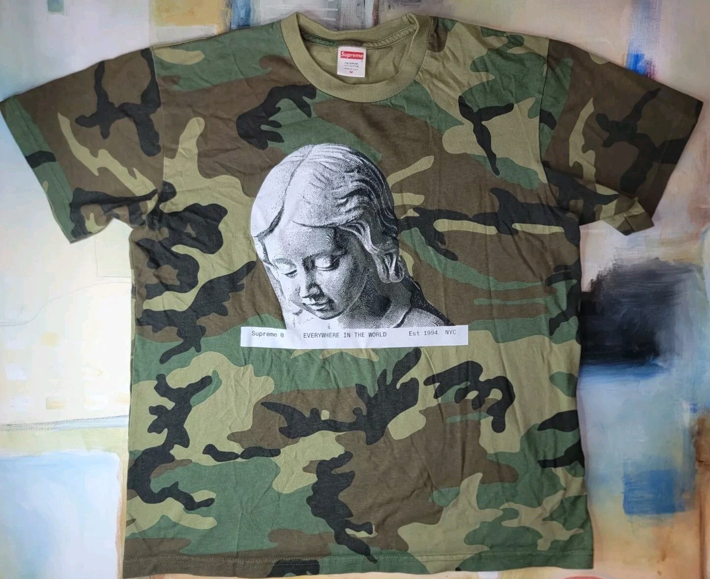 Supreme EVERYWHERE IN THE WORLD Homme Camouflage Tshirt M A Must Have Acheter ENVOI RAPIDE