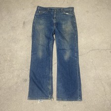 Vintage Levi 517 Orange Tabs Distressed for Repair 36x31 Made In USA Denim Jean