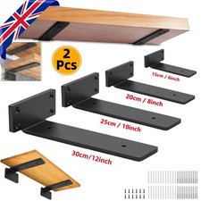2pc Floating Shelf Brackets Heavy Duty Metal Support Wall Hanging UK 6/8/10/12''