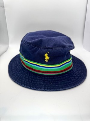 Vintage Men's Polo Ralph Lauren Mini Pony Striped Bucket Hat 90s L