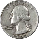 1958 D Washington Quarter Circulated Silver 25c Coin Collectible