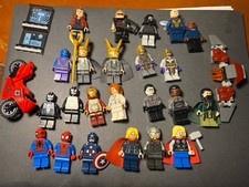 LEGO Marvel Superhéroe Minifigura Lote Incluye Vengadores Loki Guardianes y Más
