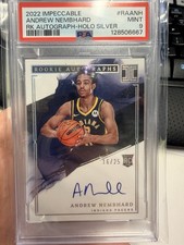 2022-23 Impeccable Andrew Nembhard Holo Silver RC Rookie AUTO /25 PSA 9