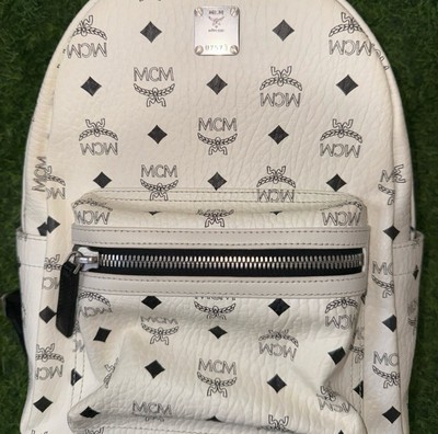 Authentic MCM White/Black Small vintage collectible Coated Canvas This backpack Authentic MCM White/Black Small vintage collectible Coated  main image 4