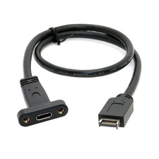USB 3.1 Front Panel Header to USB-C Type-C Female Extension Cable with Panel