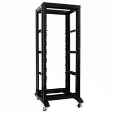 New 27U 4 Post Open Frame Network It Server Rack 17" Deep With L Rails