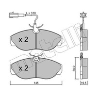 Metelli BremsbeläGe Vorne FüR Fiat Ducato Pritsche/Fahrgestell CitroëN Jumper