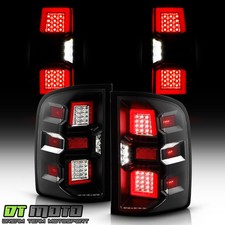 2007-2013 Chevy Silverado 1500 2500 Hd 3500hd Black Full Led Tail Lights Lamps