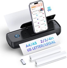 Portable Printers Wireless for-travel, Inkless Printer Mini Bluetooth