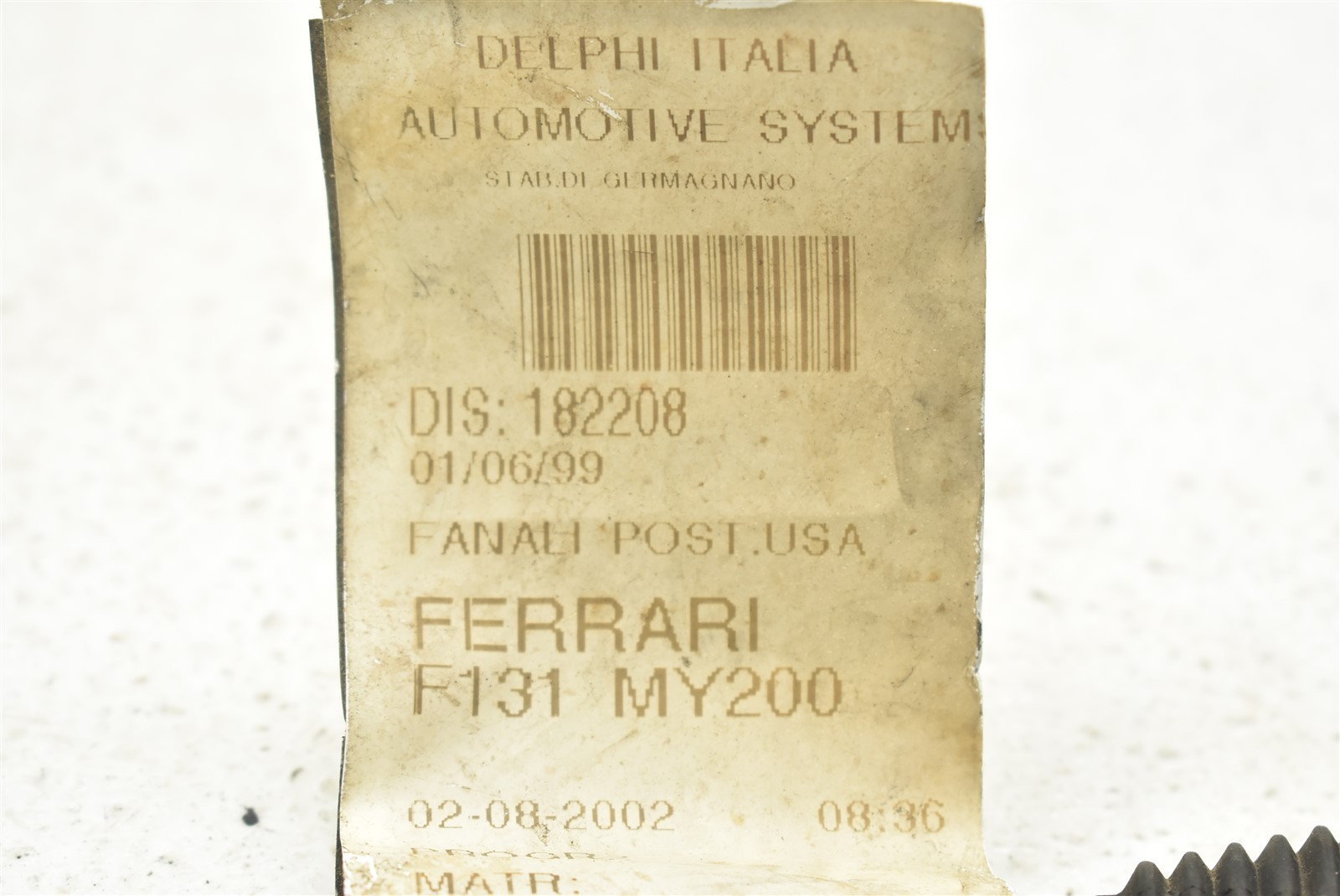2002 Ferrari 360 Spider Rear Tail Light Cable Harness Plug 182208