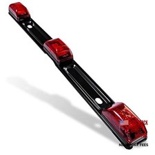 TRUE MODS 15" Inch 9 LED 3 Red Trailer Light Bar DOT FMVSS Stainless Steel