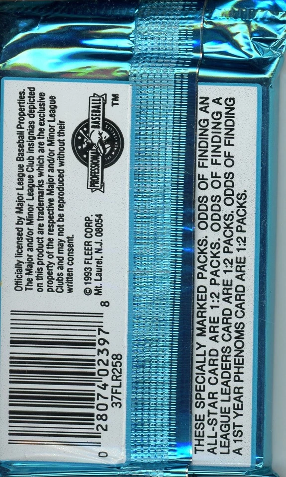 10 PACK LOT 1993/94 FLEER EXCEL MINOR LEAGUE BASEBALL JUMBO SEALED 21 CARD PACK - Image 2 of 2