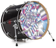 Vinyl Decal Skin for 24" Bass Kick Drum Head Paper Cut