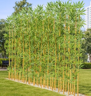 4/5/6/7 ft Faux Bamboo Plant Outdoor 10 Pack, Fake Bamboo with Encrypted Leaves