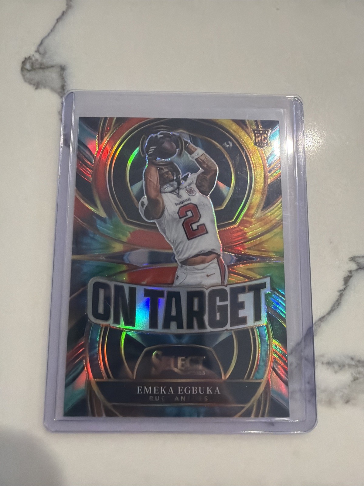 2025 Panini Select - Emeka Egbuka Rookie - On Target Tie-Dye /25 Buccaneers RC