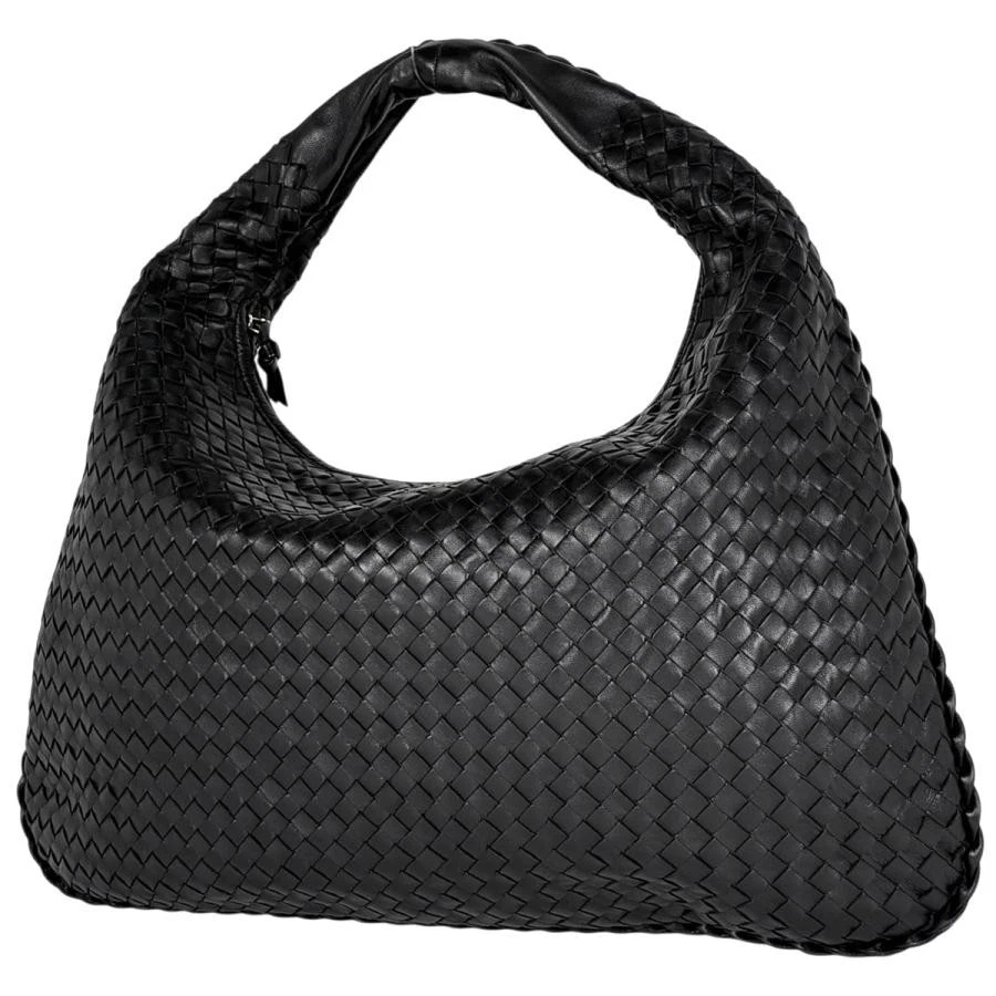 Bottega Veneta — Bottega Veneta Intrecciato Hobo Leather Black Shoulder Bag #BS2292