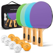 Table Tennis Bats High Performance Table Tennis Set with Premium 3 Star Ping