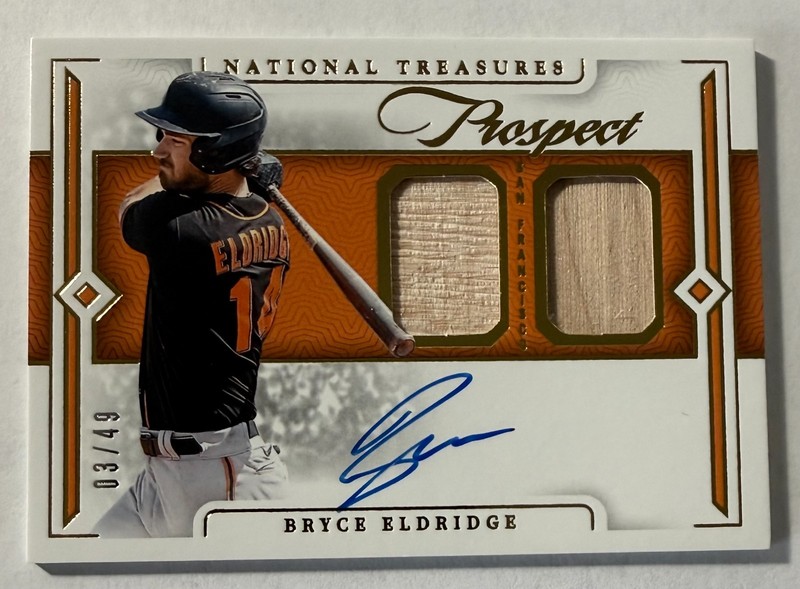 2024 National Treasures Bryce Eldridge Prospect Lumber Signatures Auto 03/49