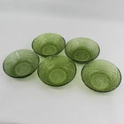 Set of 5 Vintage Anchor Hocking Soreno Avocado Green Cereal Bowls 6"