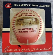 Cleveland Indians 1954 American League Champs Baseball In Case 50th Anniversary