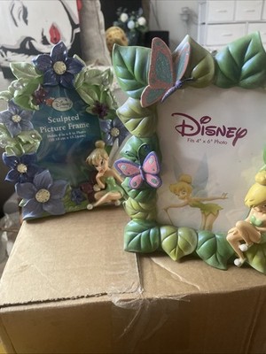 Sculpture Disney Fairies Picture Frames 4  X 6  Tinker Bell. Lot Of 2