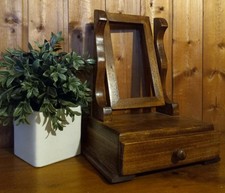 Tocador de mesa de madera artesanal vintage con marco cajón extraíble sin espejo