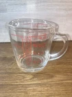 Pyrex Measuring Cup 508  1 Cup Red Lettering Closed D Handle USA Vintage - OZ ML