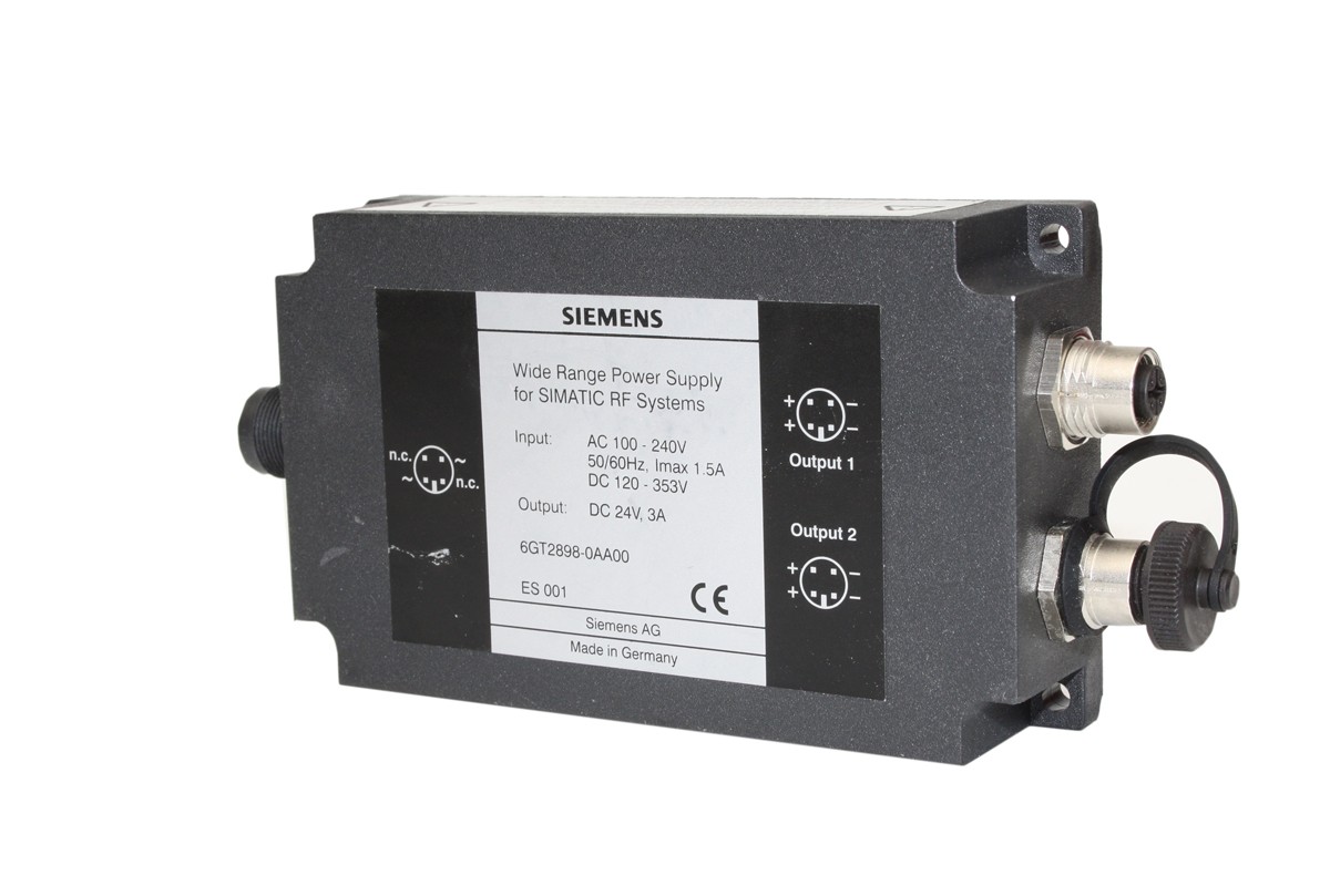 Siemens 6GT2898-0AA00  New SIMATIC RF600 WIDE RANGE POWER SUPPLY FOR SIMATIC