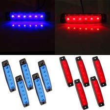 10x For Trailer Van Truck Red Blue Indicator 6led Bulbs Side Marker Lights