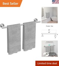 Durable Brushed Nickel Towel Bar - 26-Inch Space-Saving Bathroom Decor