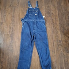 Carhartt Bib Overalls DST 38x32 - Denim Blue Jeans