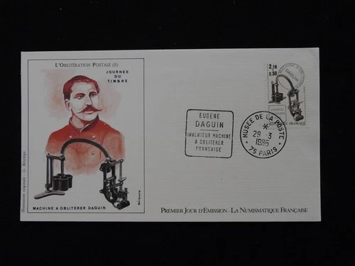 FDC France 1985 stamp day Eugene Daguin postal history (2)