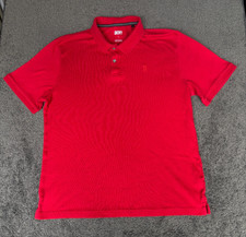 Dkny Polo Shirt Men's Large Red Cotton Collared Short Sleeve Classic Pullover