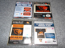 4 NEW! NCAA OREGON STATE BEAVERS OSU HOUSE FLAGS BANNERS LOT                  A2