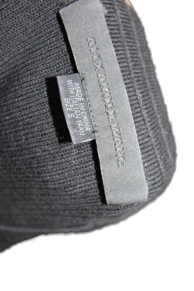 Camisa Alexander Wang para mujer manga larga acanalada con cuentas negra talla pequeña Foto 4 de 4