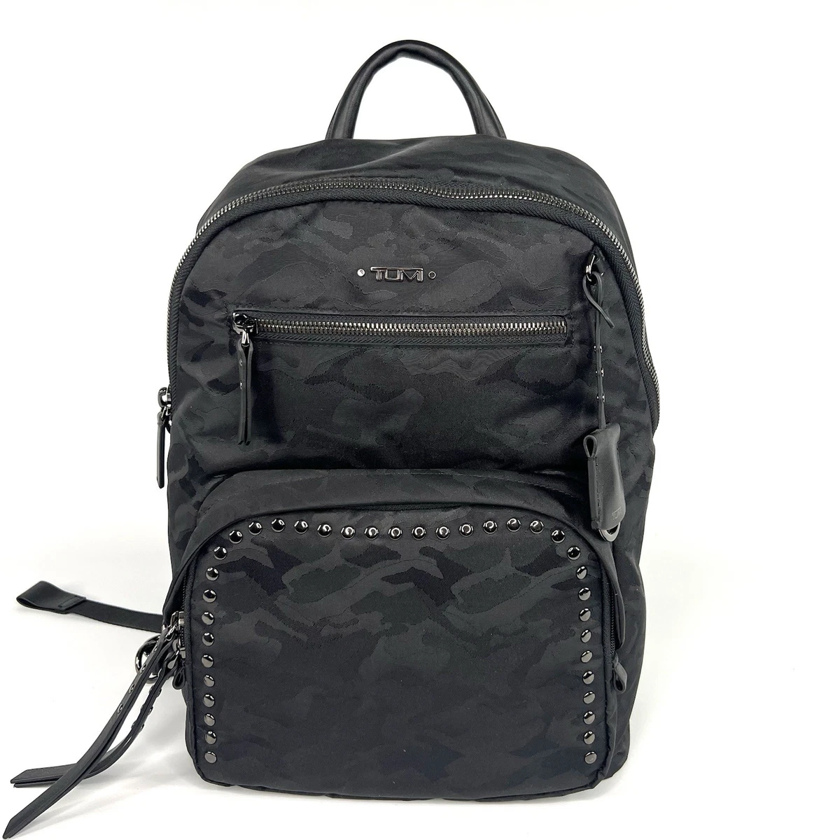 Rare Tumi Voyageur Studded Hagen Backpack in Black Camo Black Hardware Tumi Voyageur Hagen Backpack SKU: 9149382 - YouTube main image 3