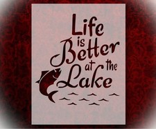 Fishing Scene Home Decor Reusable Stencil Format - StencilAir
