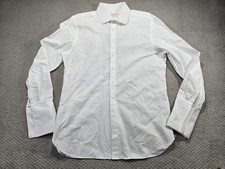 Thomas Pink Dress Shirt 17 White French Cuff Tailored Fit Cotton Formal Wedding