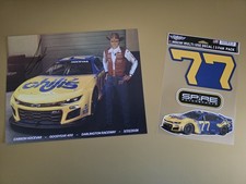 Carson Hocevar Signed 2026 #77 Dale Earnhardt Throwback NASCAR Postcard & Decals