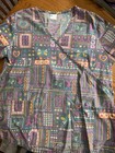 Butterfly And Pink Ribbons Quilt Scrub Top Size large