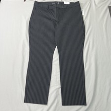 Old Navy Pants Womens 16 Gray Striped High Rise Pixie Secret Smooth Pockets NWT