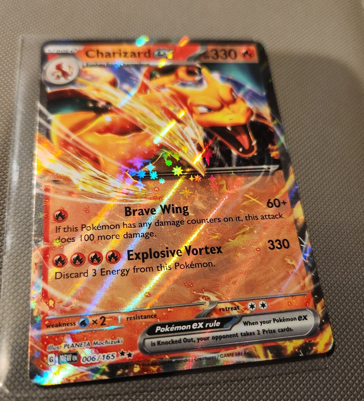 Pokémon TCG Charizard EX Scarlet & Violet Holo Double Rare Card 006/165 view 5