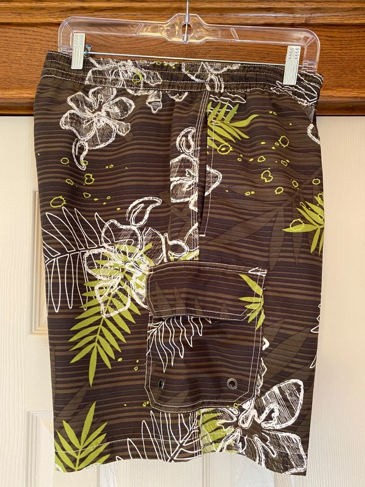 Bañador cargo Caribbean Joe marrón floral talla M para hombre Foto 2 de 4
