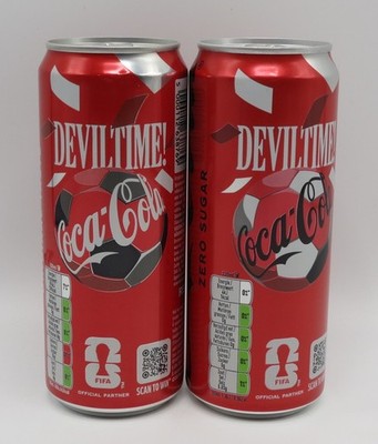 2x FIFA 2026 Coca-Cola & Coca-Cola Zero DEVILTIME 330ml cans FULL